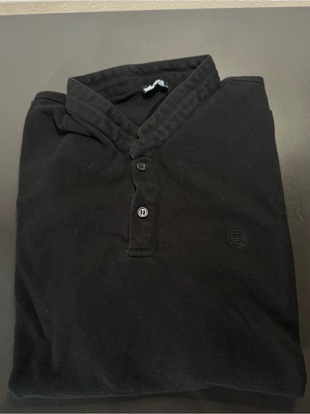 The Kooples Black Henley-Style Polo